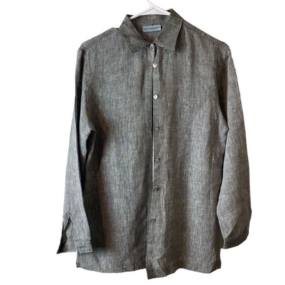 Marsh Landing Gray Button Down Shirt - Picture 1 of 11